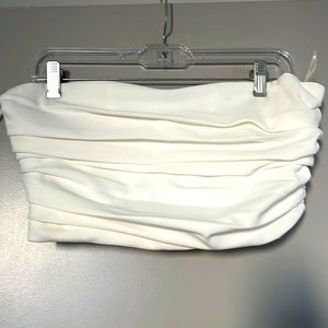 Zara Classy Crop Tube Top- White Medium